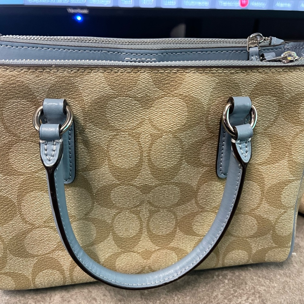 Coach Beige and Light Blue Satchel & Wallet Set - Picture 3 of 15